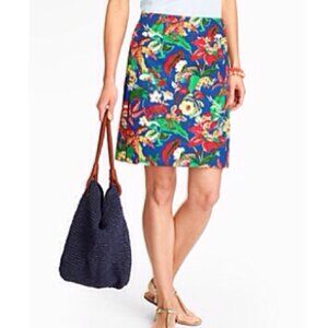 Talbots Tropical Flower A-line Skirt Womens 14 Cotton Bold Floral Summer Resort